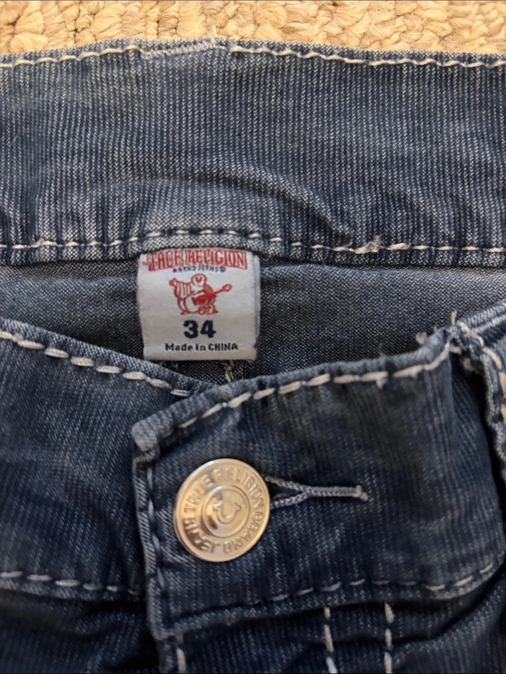 True Religion Men's Navy Straight-Leg Jeans